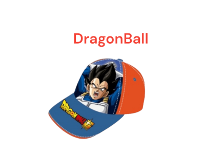 Gorra en tono rojo con dibujo de Goku