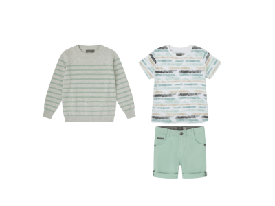 Puedes combinar el jersey de rayas con conjunto a juego