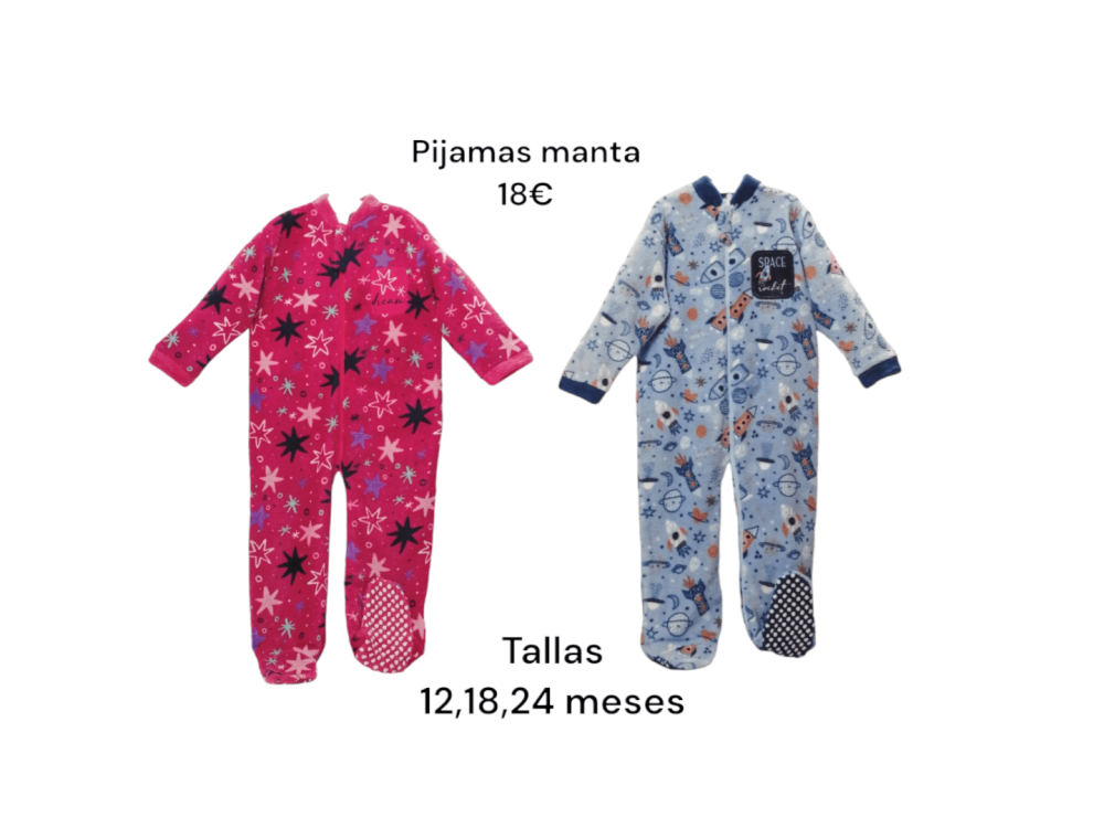 Pijamas manta en color rosa y azul