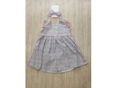 Vestido con estampado de flores y lazo para la cabeza a juego de regalo