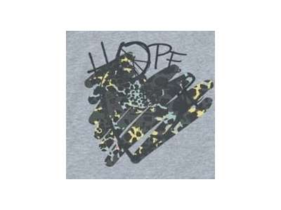 Camiseta gris de manga larga con dibujo de corazón con estampado animal print