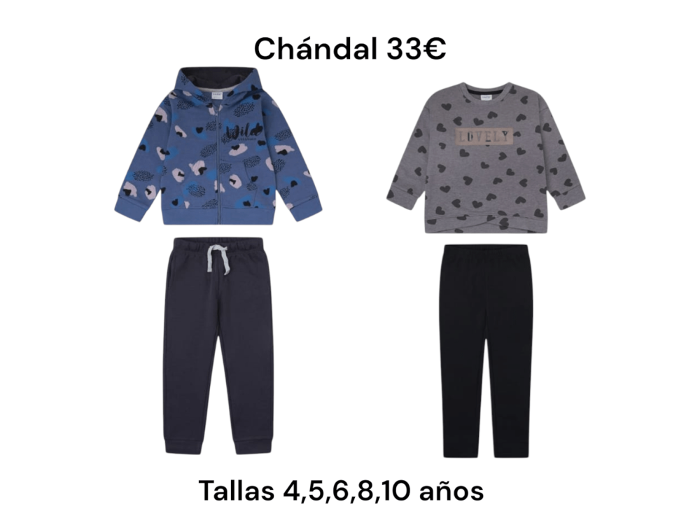 Conjuntos de chándal de dos piezas en tono azul y gris