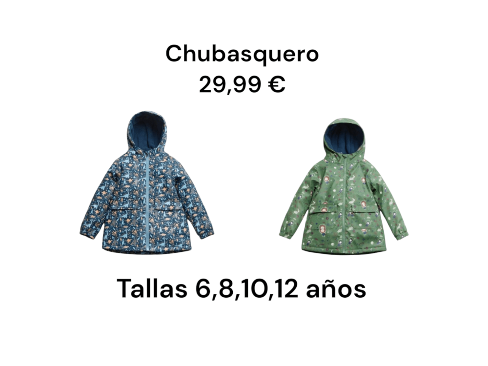 Chubasqueros con estampados de dinosaurios y naves espaciales