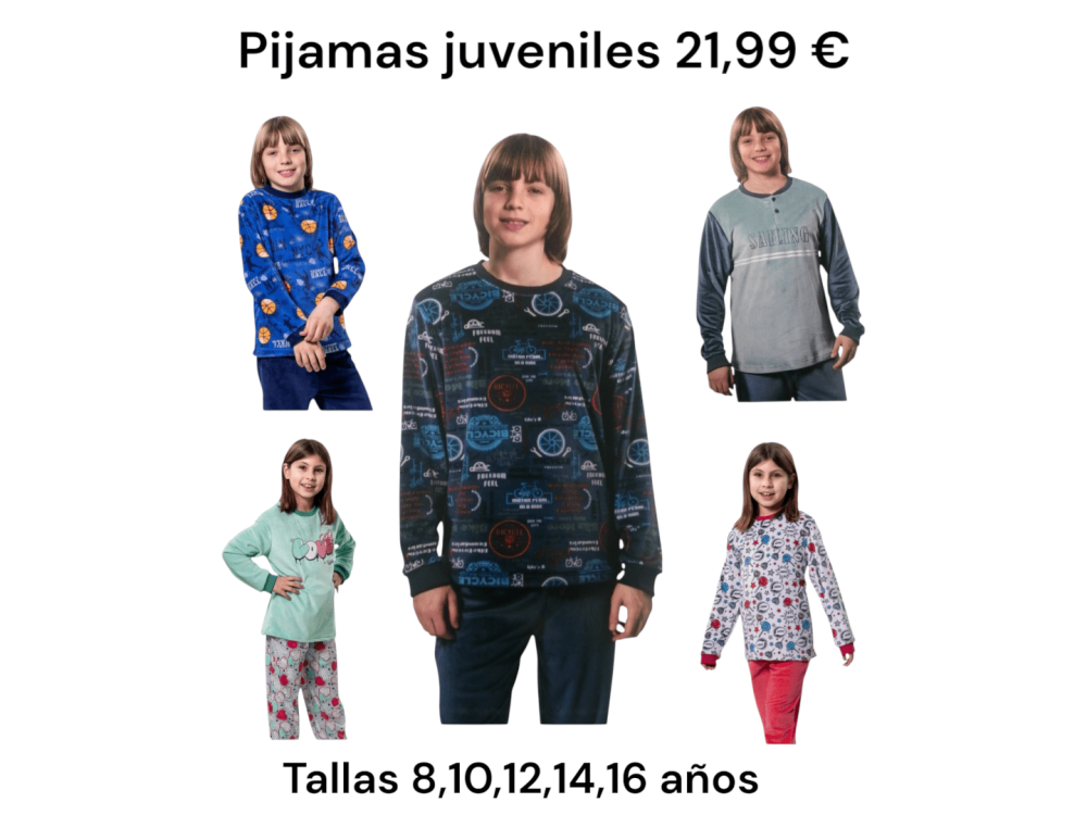 Pijamas juveniles de tacto suave