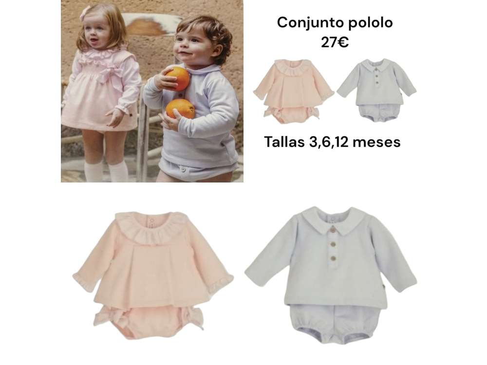 Conjuntos de camiseta de manga larga con pololo a juego