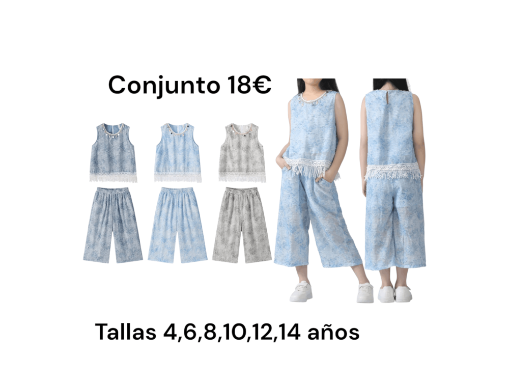 Conjunto con estampado vaquero en tres colores