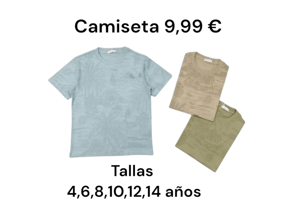 Camiseta de manga corta con estampado de palmeras en las dos caras