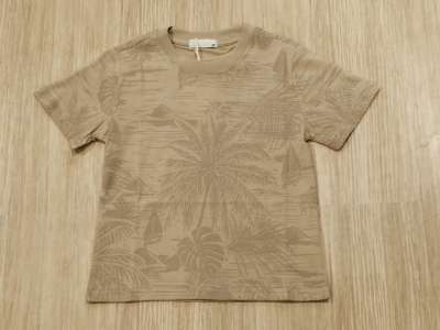 Camiseta marrón claro con dibujo de palmeras por las dos caras